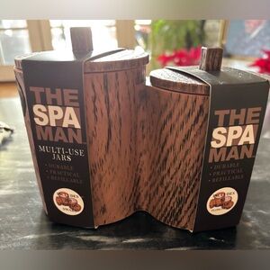 New small canisters holding toothpicks and cotton swabs by The Spa Man